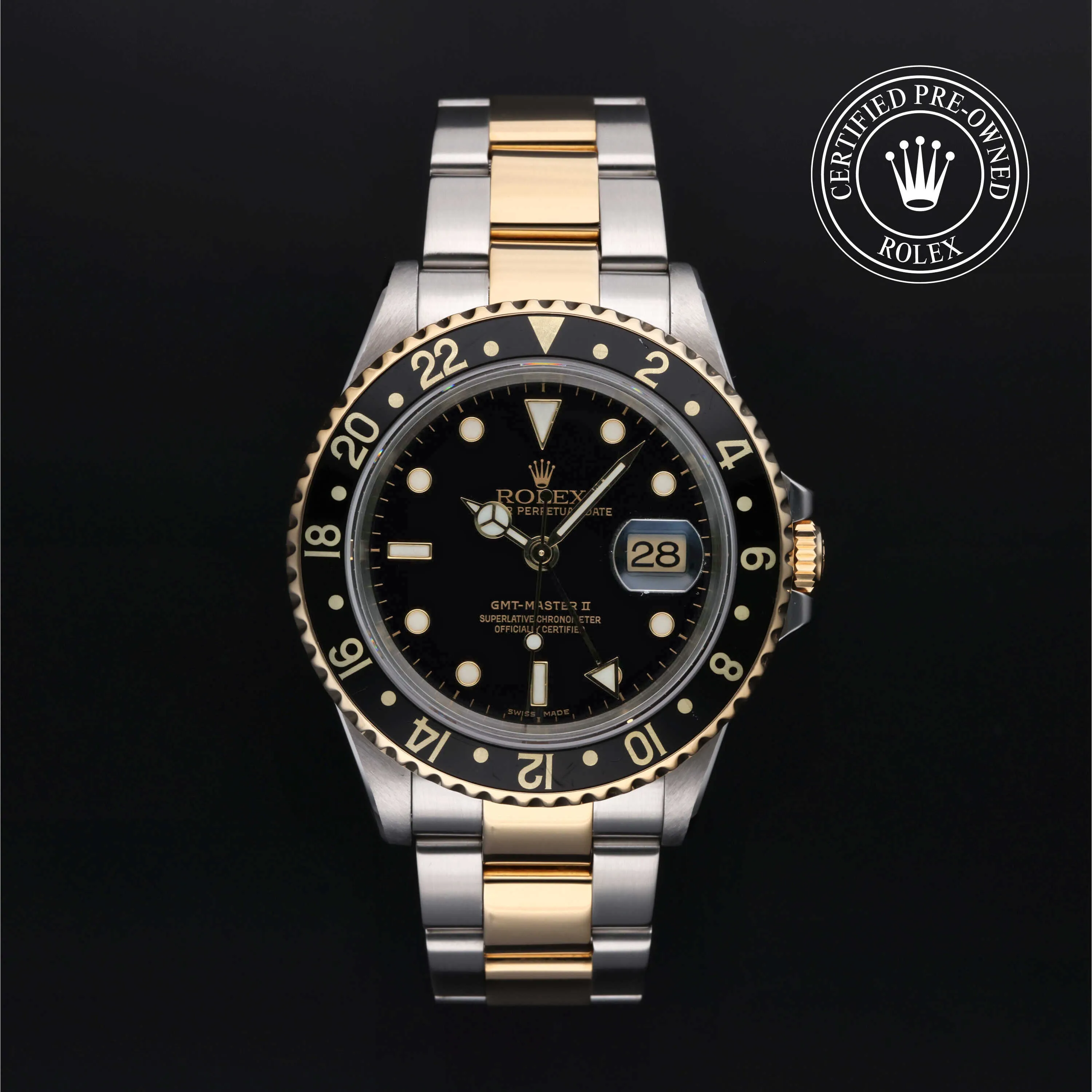 Rolex GMT-Master II 16713LN 40mm Yellow gold and Stainless steel Black