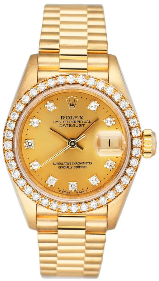 Rolex Lady-Datejust 69138 26mm Yellow gold Champagne