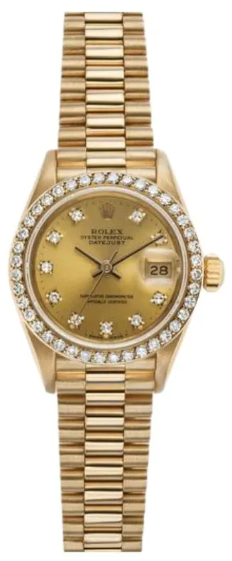 Rolex Lady-Datejust 69138 26mm Yellow gold Champagne