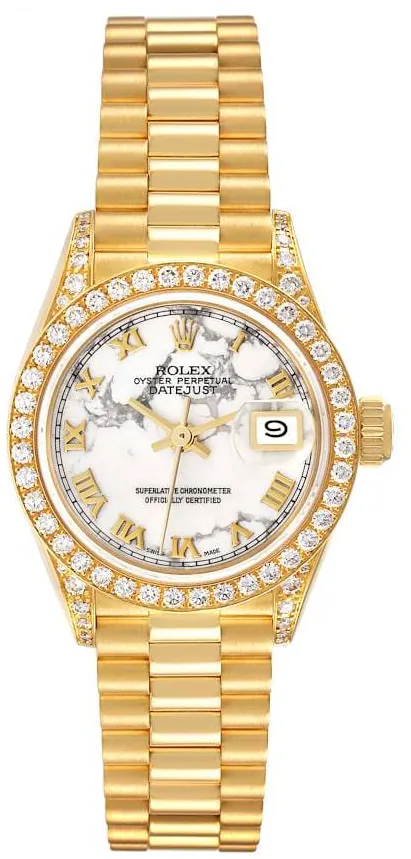 Rolex Lady-Datejust 69158 26mm Yellow gold White