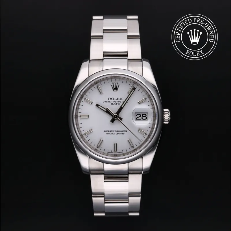 Rolex Oyster Perpetual Date 115200 34mm Stainless steel White