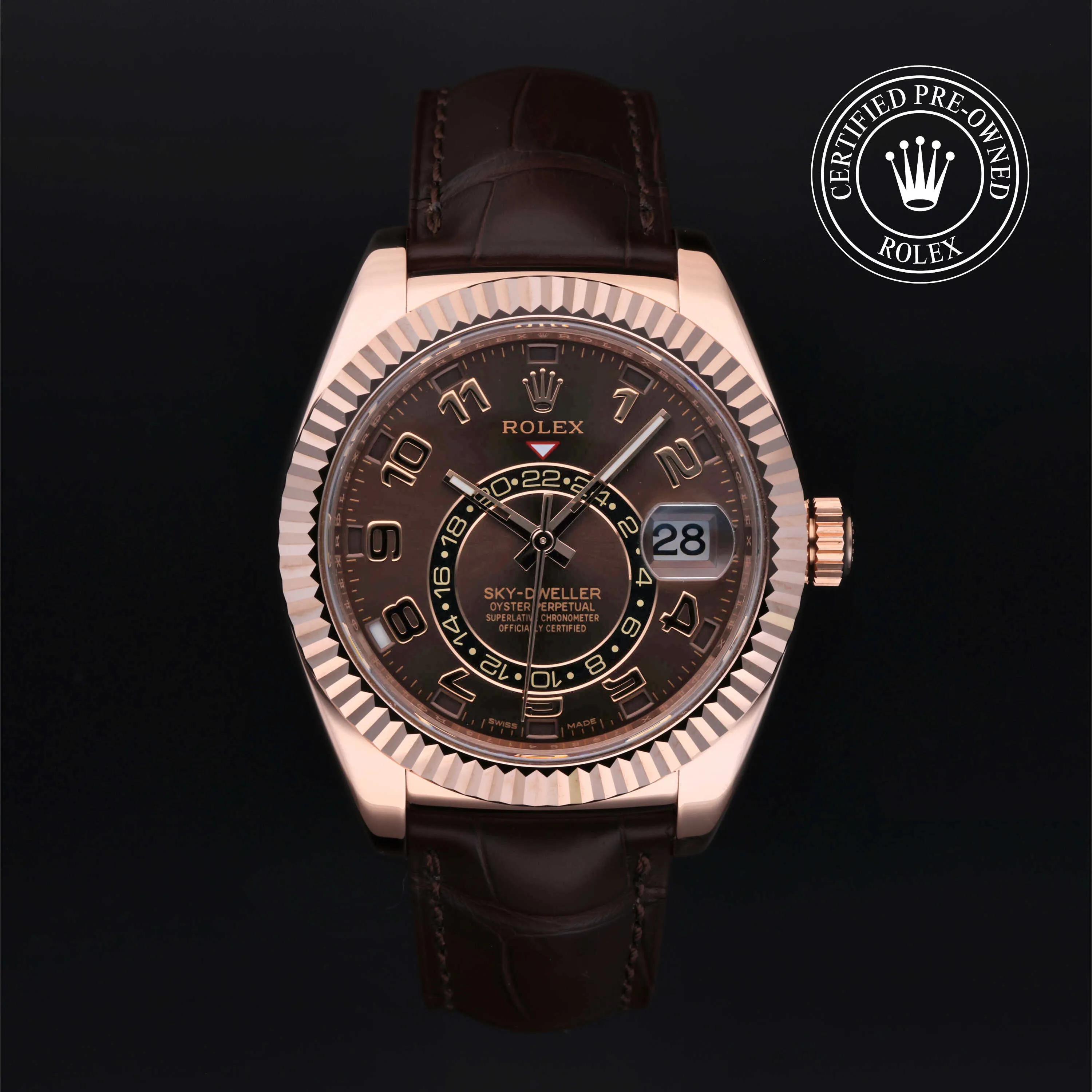 Rolex Sky-Dweller 326135 42mm Rose gold Brown