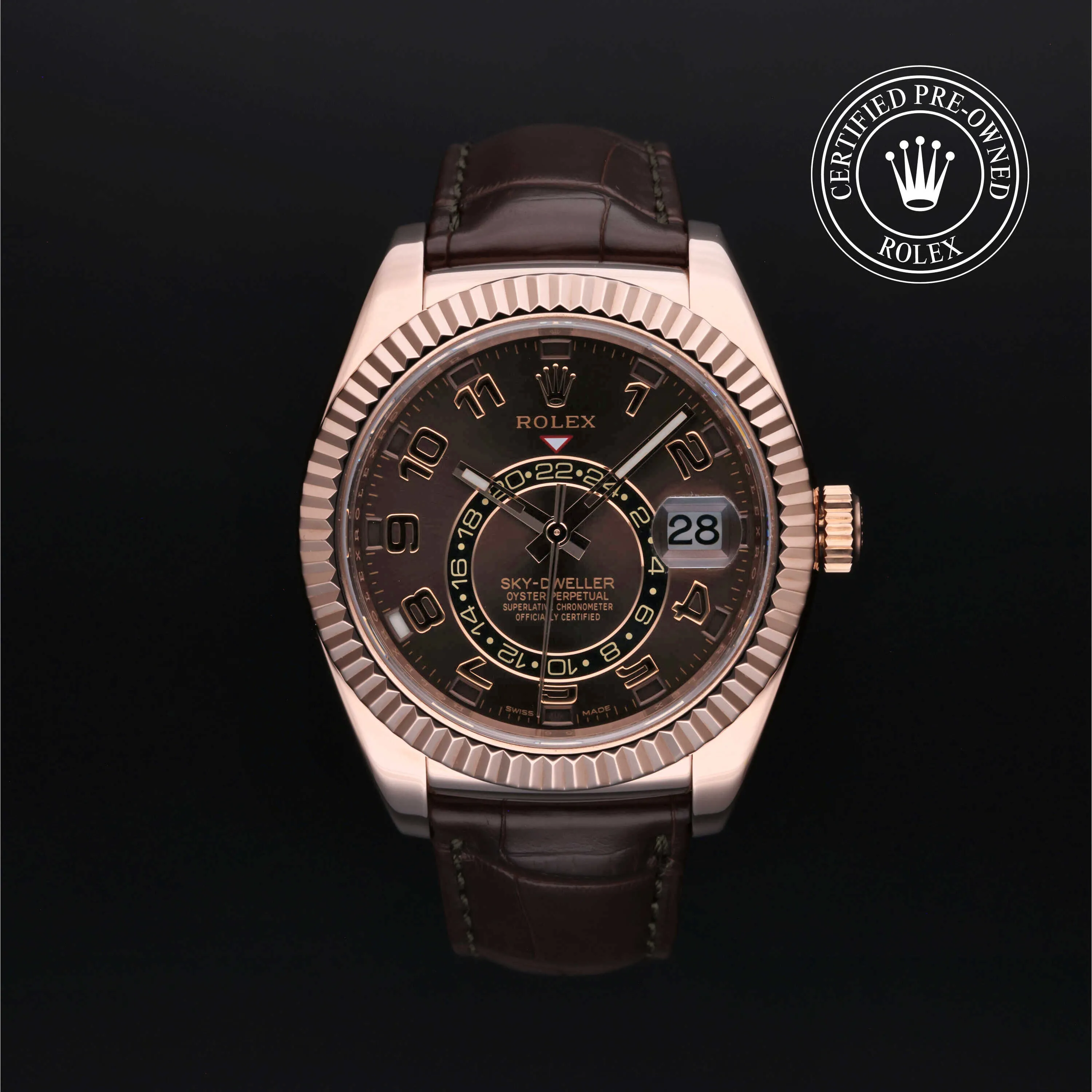 Rolex Sky-Dweller 326135 42mm Rose gold Brown