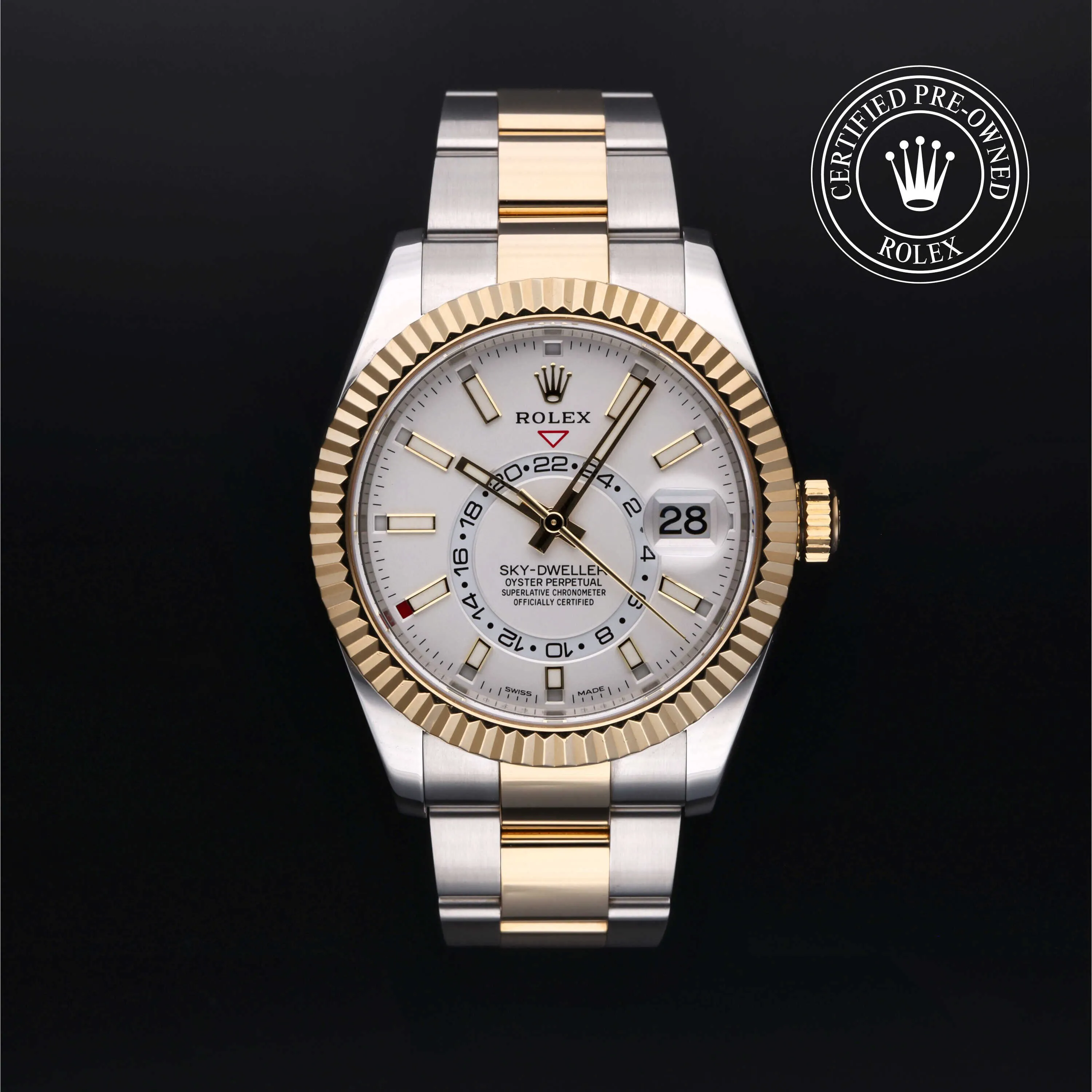 Rolex Sky-Dweller 326933 42mm Yellow gold and stainless steel White