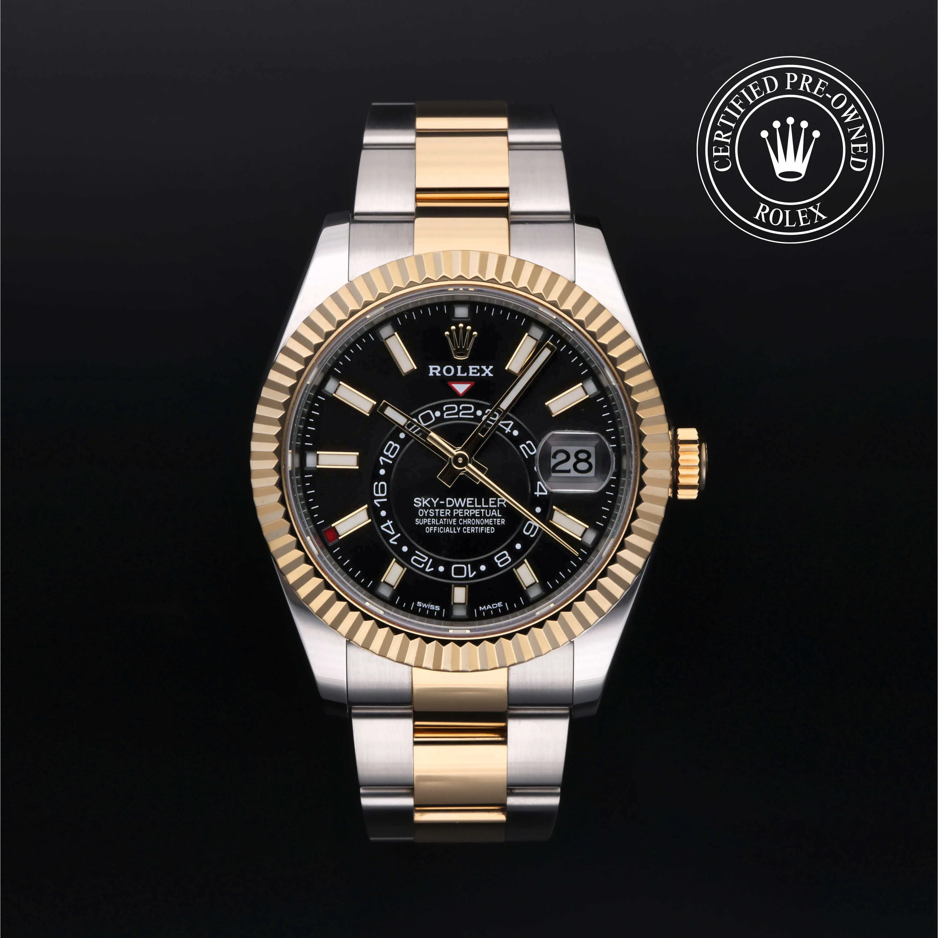 Rolex Sky-Dweller 326933 42mm Yellow gold and stainless steel Black