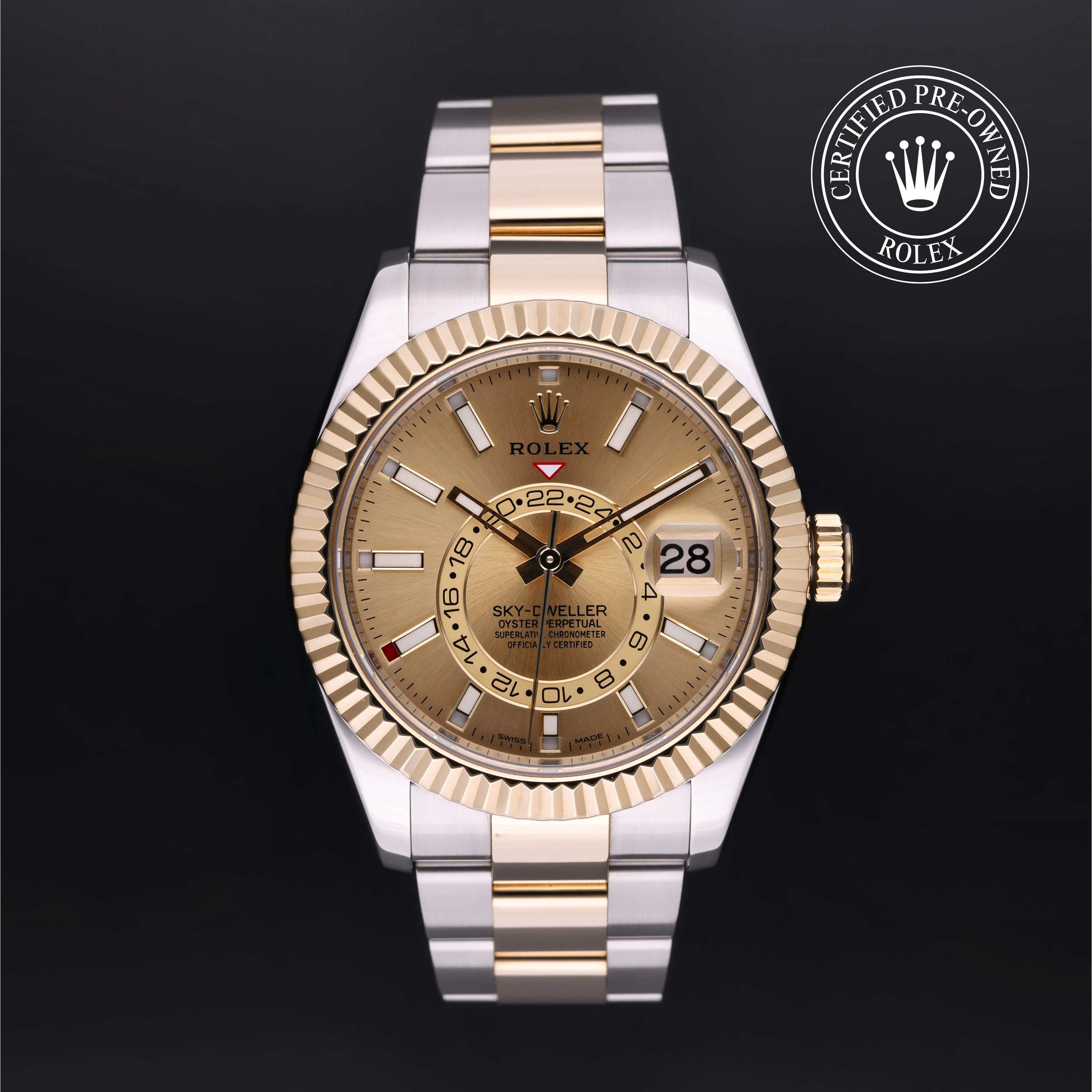 Rolex Sky-Dweller 326933 42mm Yellow gold and stainless steel Champagne