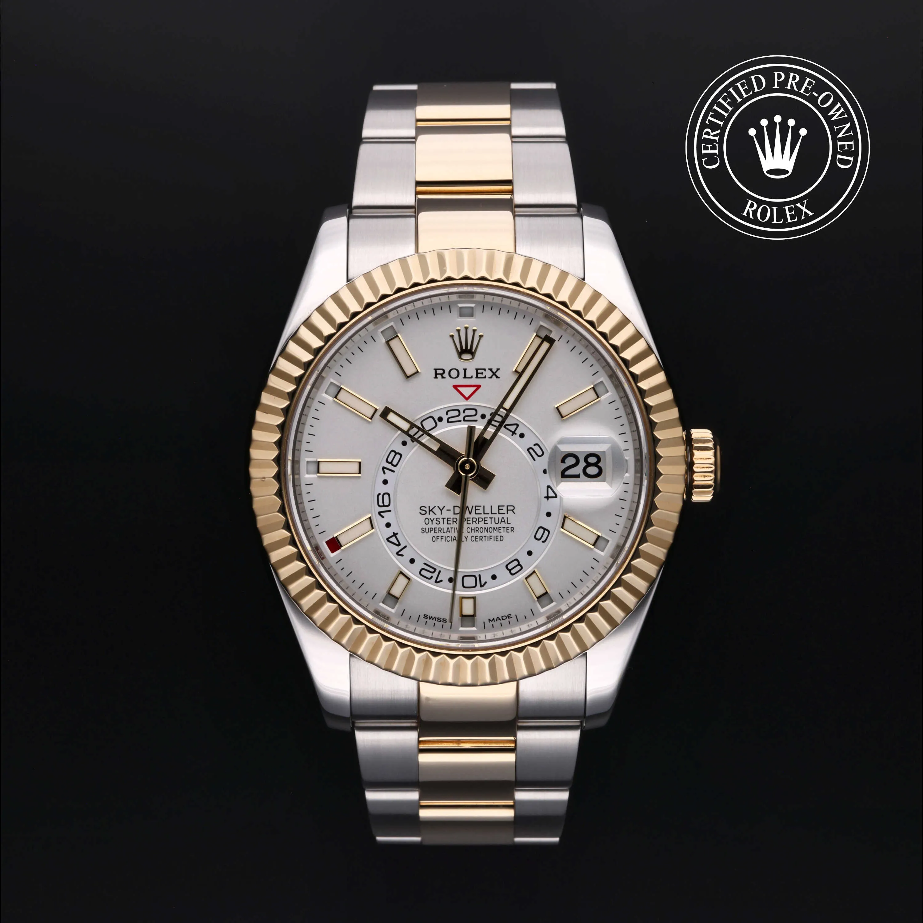 Rolex Sky-Dweller 326933 42mm Yellow gold and stainless steel White