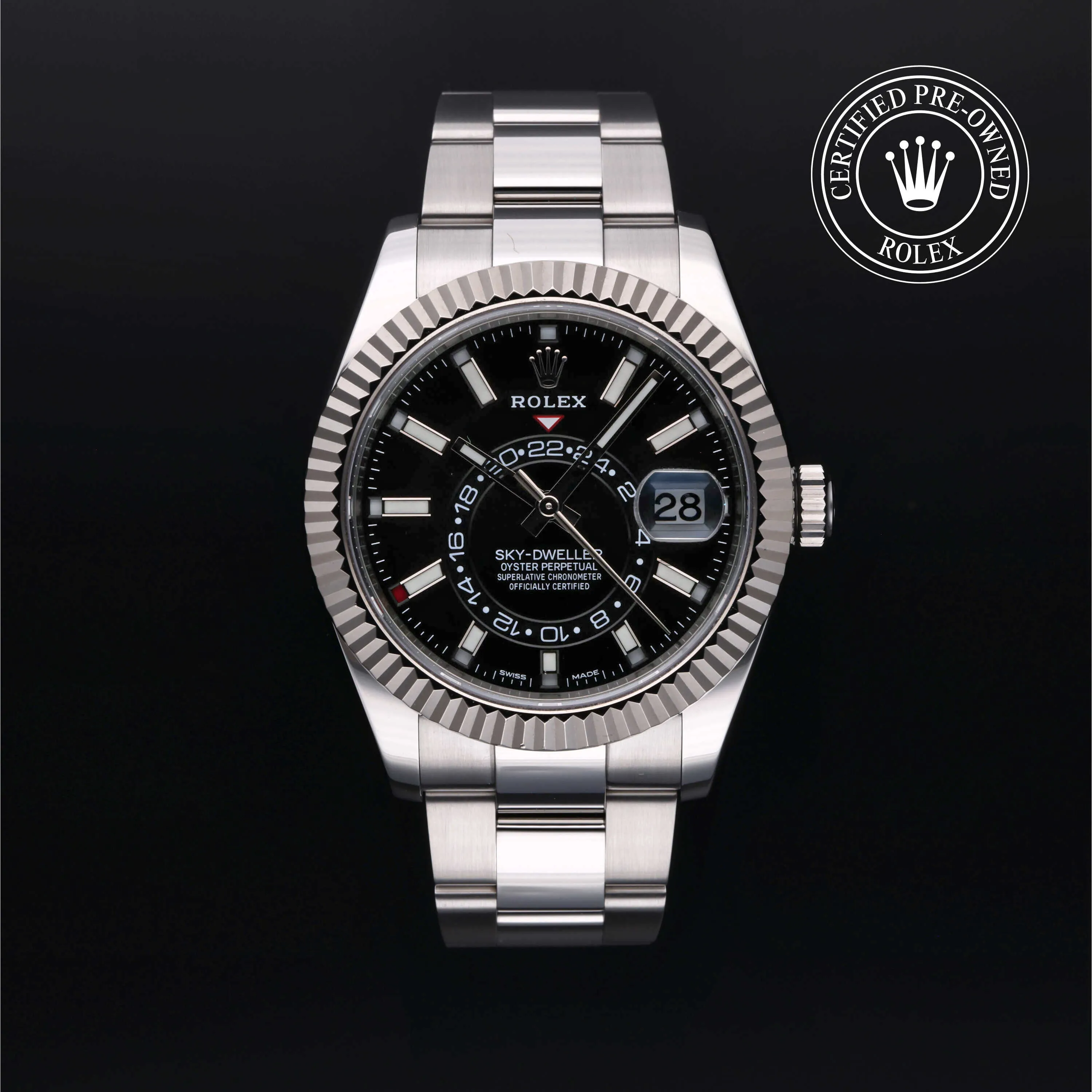 Rolex Sky-Dweller 326934 42mm White gold and diamond-set Black