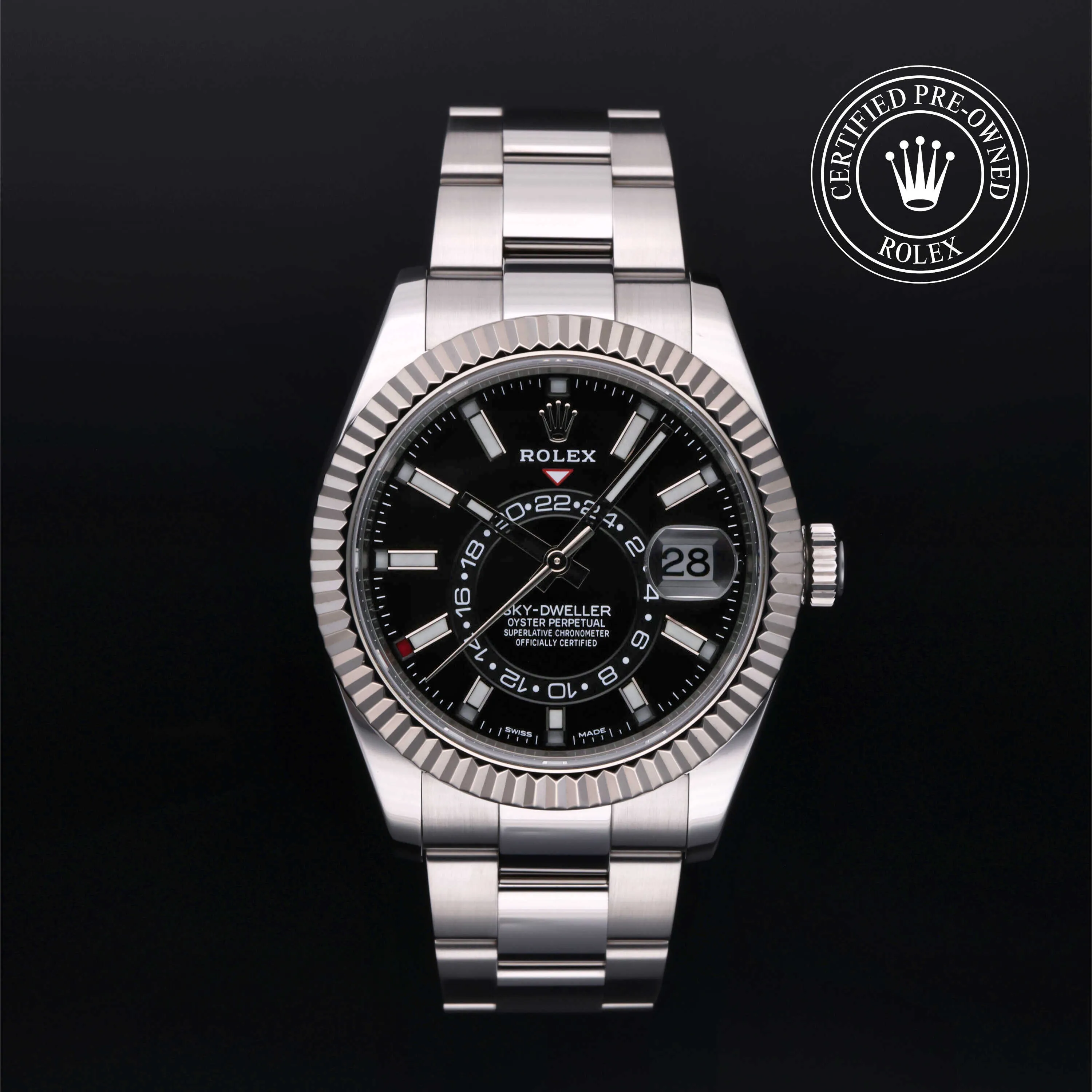 Rolex Sky-Dweller 326934 42mm White gold and diamond-set Black