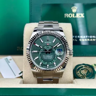 Rolex Sky-Dweller 336934-0001 White gold and Stainless steel Green