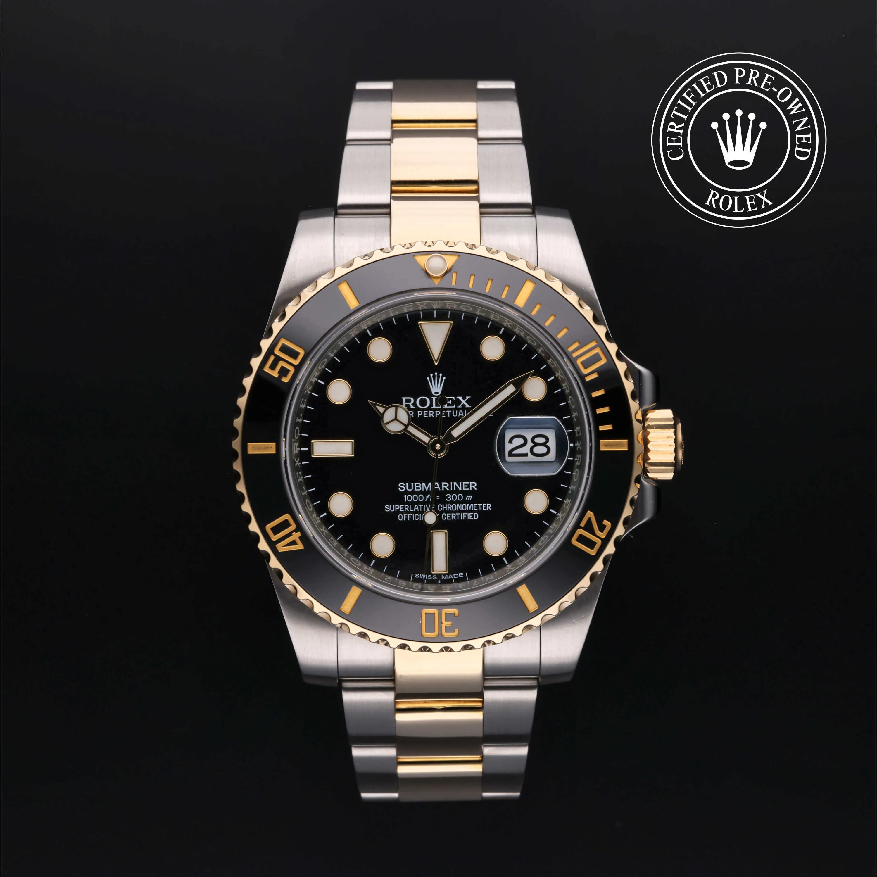 Rolex Submariner 116613LN 40mm Yellow gold and stainless steel Black