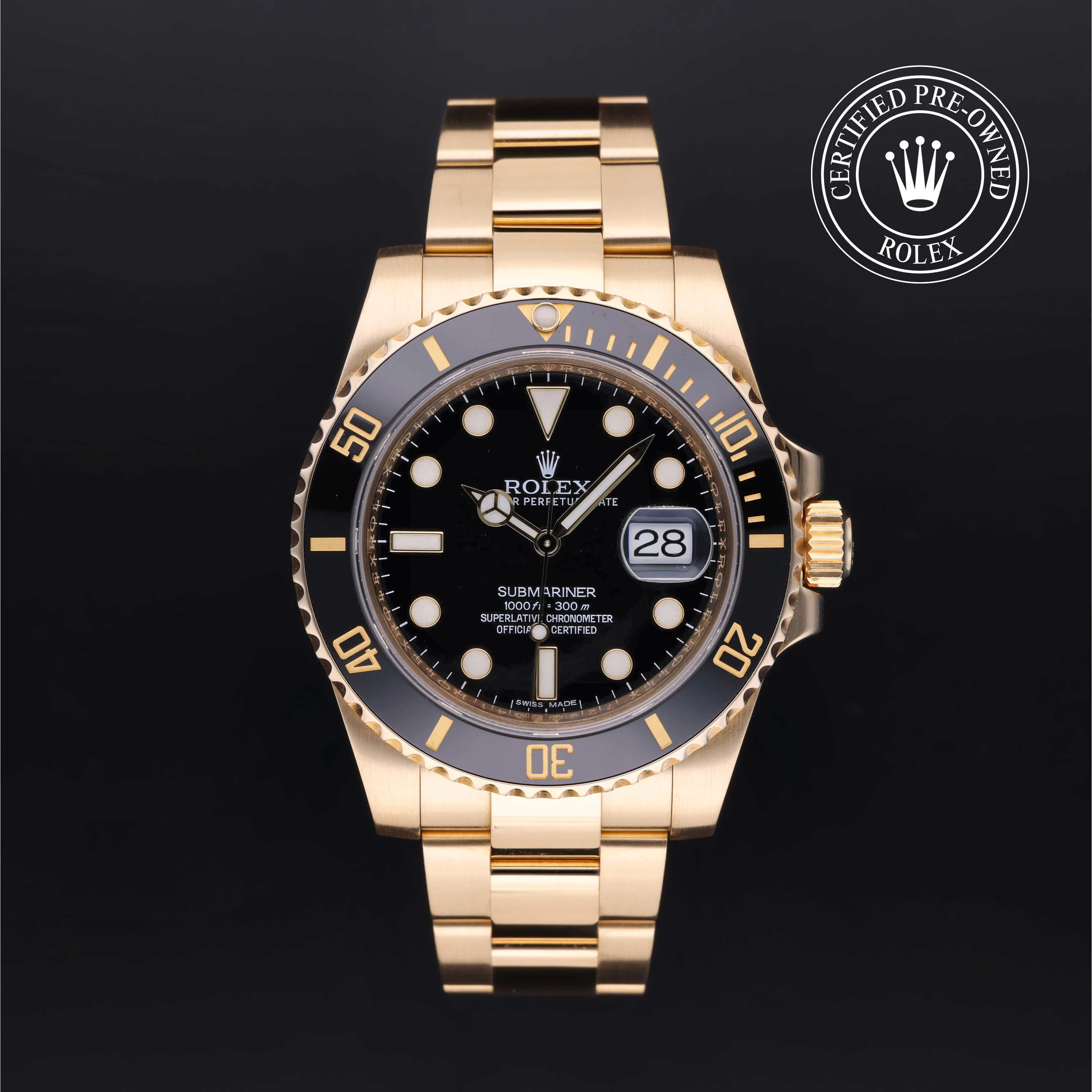 Rolex Submariner 116618LN 40mm Yellow gold Black