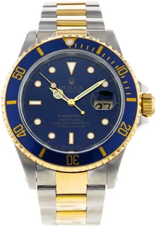 Rolex Submariner 16613 Yellow gold and Stainless steel Blue