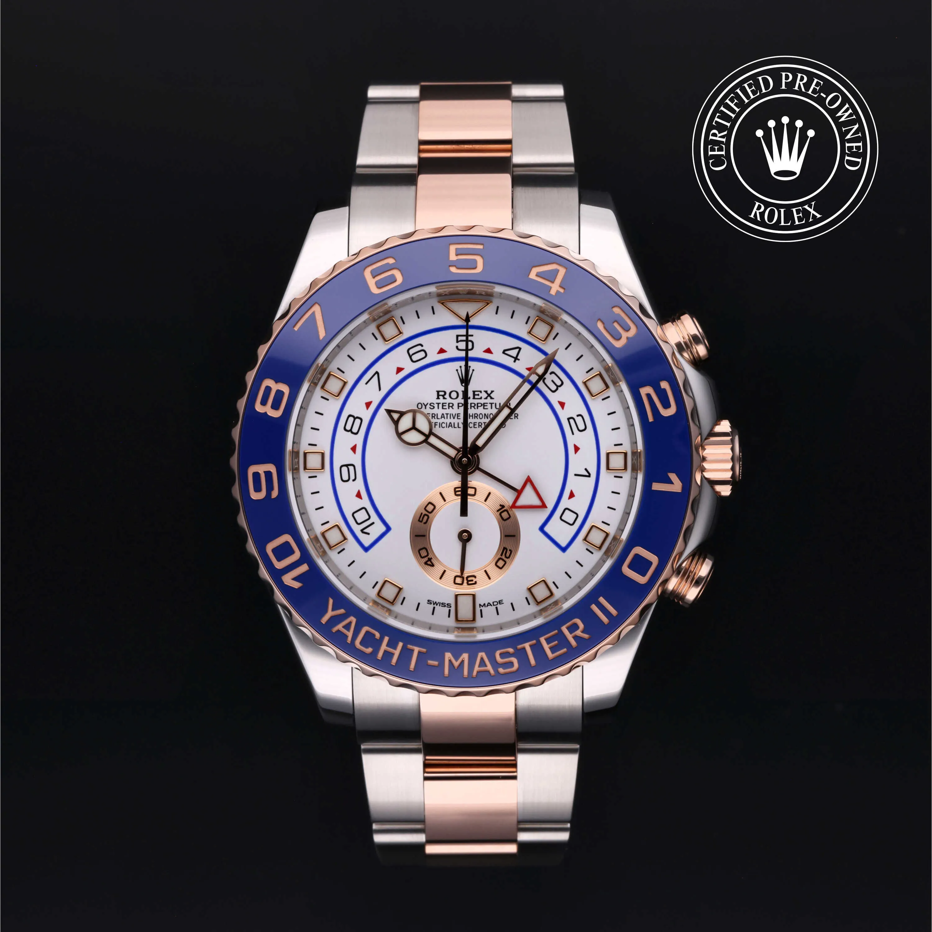 Rolex Yacht-Master II 116681 44mm Rose gold and Stainless steel White