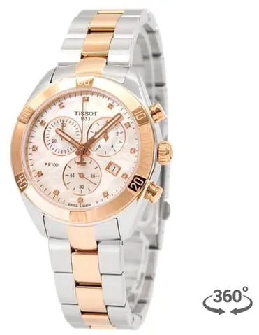 Tissot PR 100 T101.917.22.116.00 38mm Yellow gold and Stainless steel White Mother of Pearl