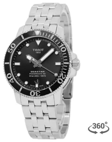 Tissot Seastar 1000 T120.407.11.051.00 43mm Stainless steel Black