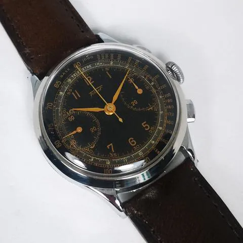 Tissot TISSOT VINTAGE CHRONOGRAPH LEMANIA 15TL MOVEMENT 1940'S ORIGINAL DIAL & ORIGINAL PART SERVICED & WAR 37.51mm Black