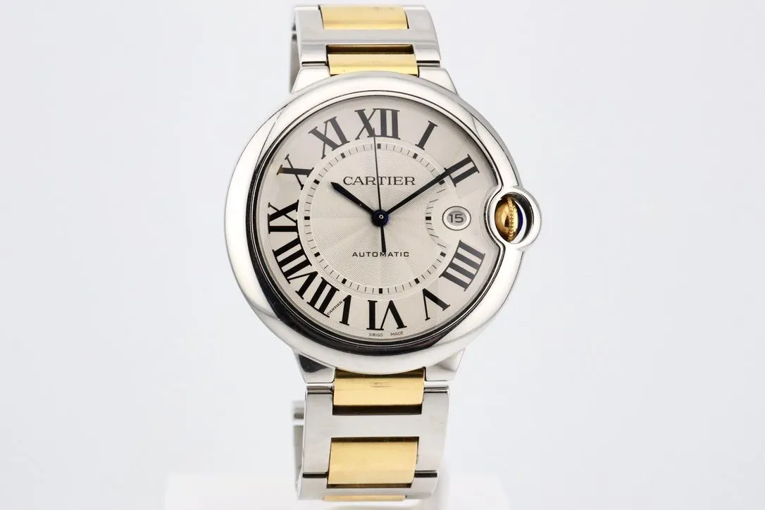 Cartier Ballon Bleu 3001 42mm Yellow gold and stainless steel Silver