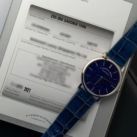 A. Lange & Söhne Saxonia 205.086 39mm White gold Blue 6