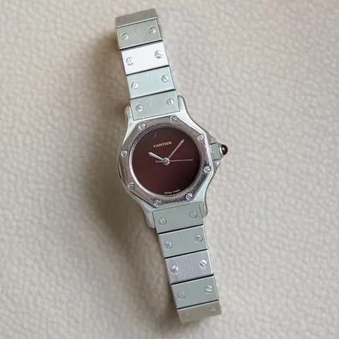 Cartier Santos 0906 25mm Stainless steel Bordeaux