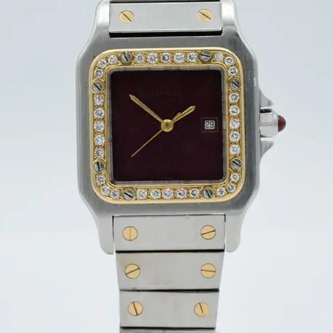 Cartier Santos 2960 29mm Stainless steel Bordeaux