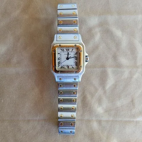Cartier Santos Galbée 1566 29mm Yellow gold and stainless steel White