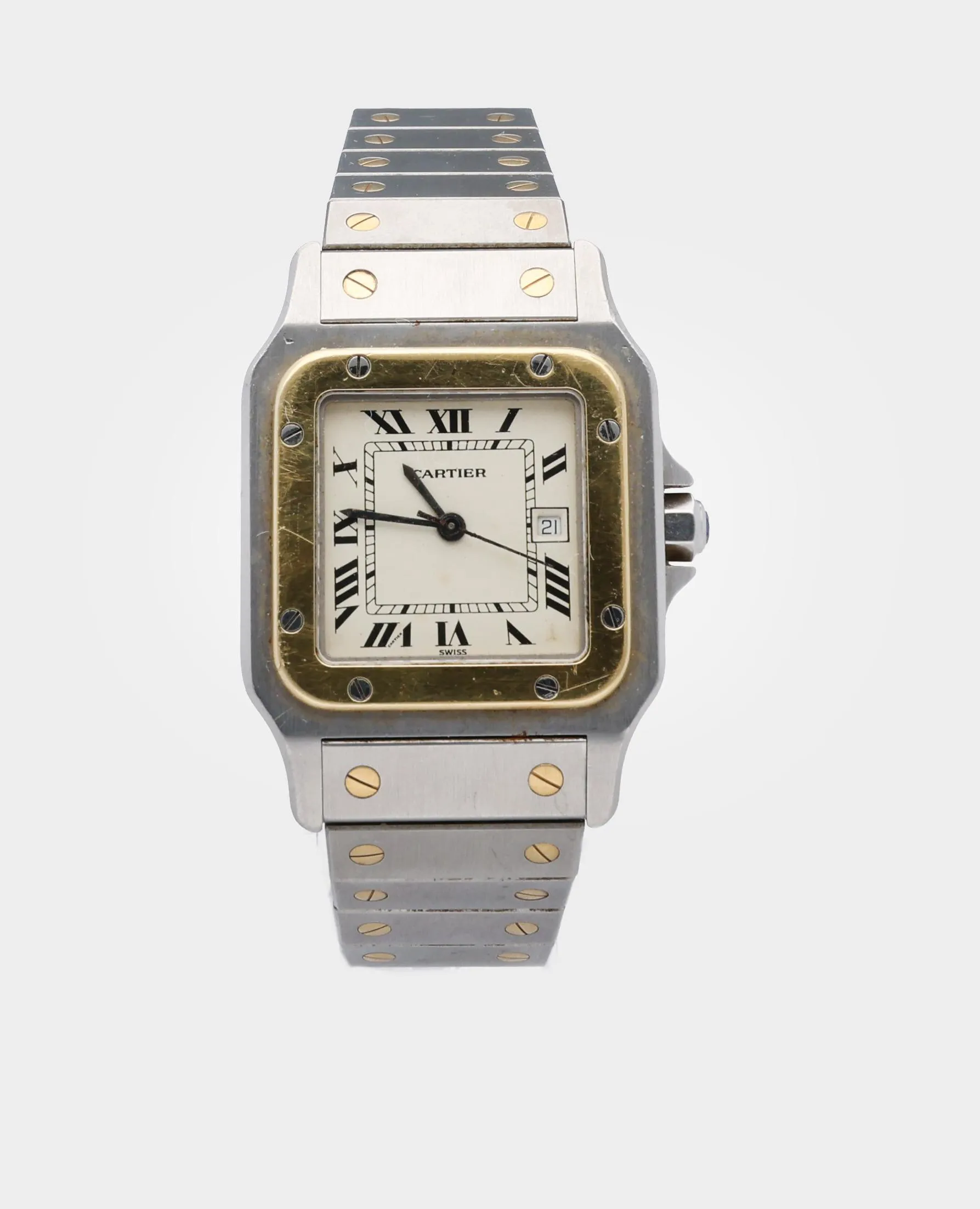 Cartier Santos 115516 29mm Yellow gold and Stainless steel Beige