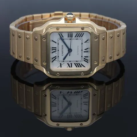 Cartier Santos 35mm Yellow gold White