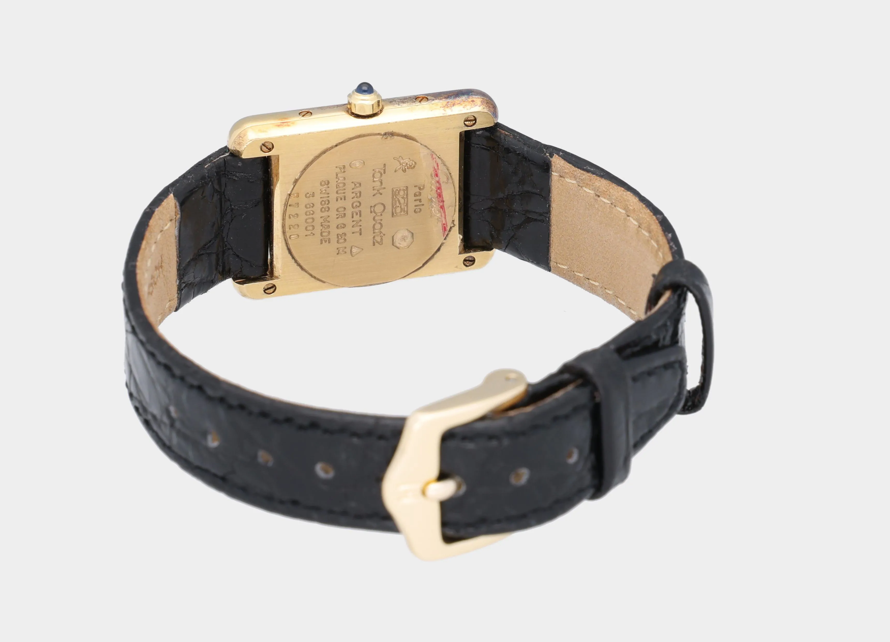 Cartier Tank 366001 21mm Vermeil Black 4