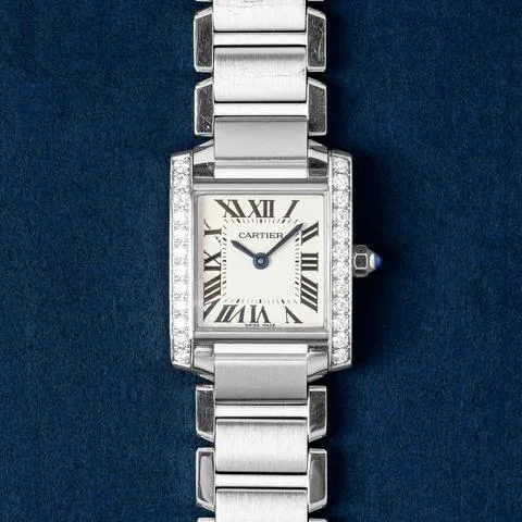 Cartier Tank Française W4TA0008 19mm Stainless steel White