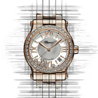 Chopard Happy Sport 274808-5004 Rose gold Silber