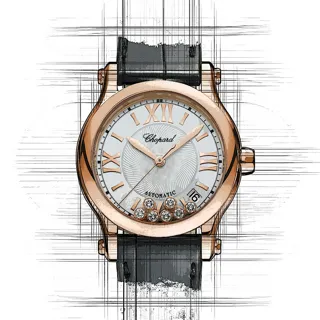 Chopard Happy Sport 274808-5008 Rose gold Perlmutt