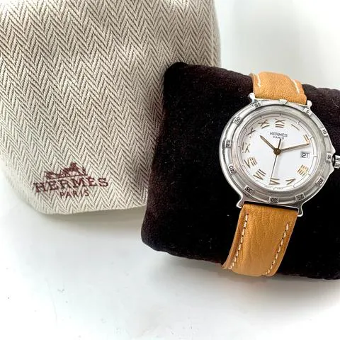 Hermès Clipper Stainless steel White