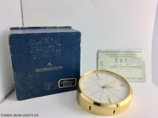 Jaeger-LeCoultre Tischuhr 8 Tage 383 Stahl Weiß