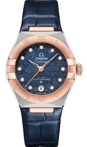 Omega Constellation 131.23.29.20.99.003 29mm Yellow gold and stainless steel Blue