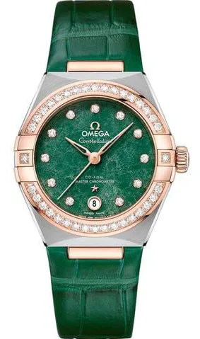 Omega Constellation 131.28.29.20.99.001 29mm Yellow gold and stainless steel Green