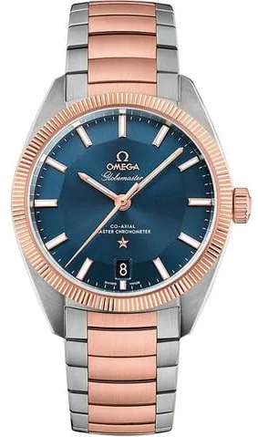 Omega Globemaster 130.20.39.21.03.001 39mm Yellow gold and Stainless steel Blue