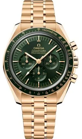 Omega Speedmaster Moon watch 310.60.42.50.10.001 42mm Yellow gold Green