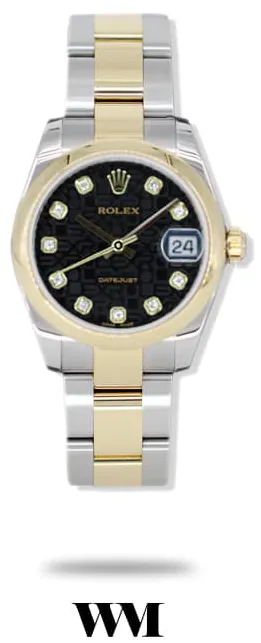 Rolex Datejust 31 178243 31mm Yellow gold and Stainless steel Black