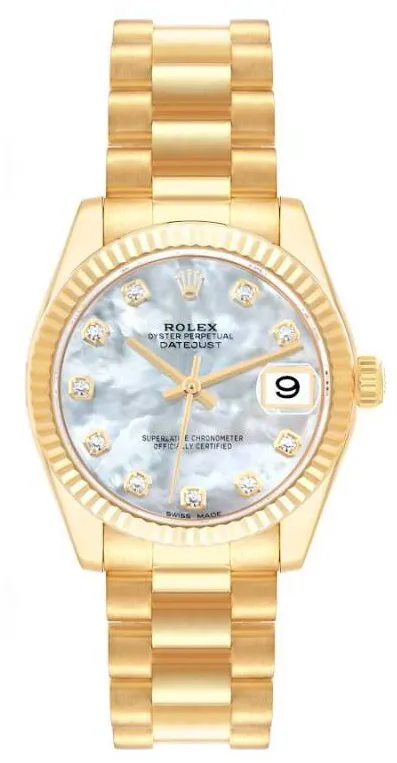 Rolex Datejust 31 178278 31mm Yellow gold Mother-of-pearl, White