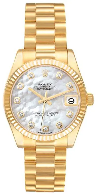 Rolex Datejust 31 178278 31mm Yellow gold Mother-of-pearl, White