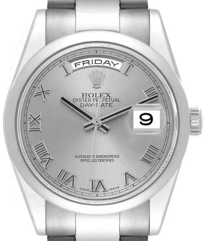 Rolex Day-Date 36 118209 36mm White gold Silver 2