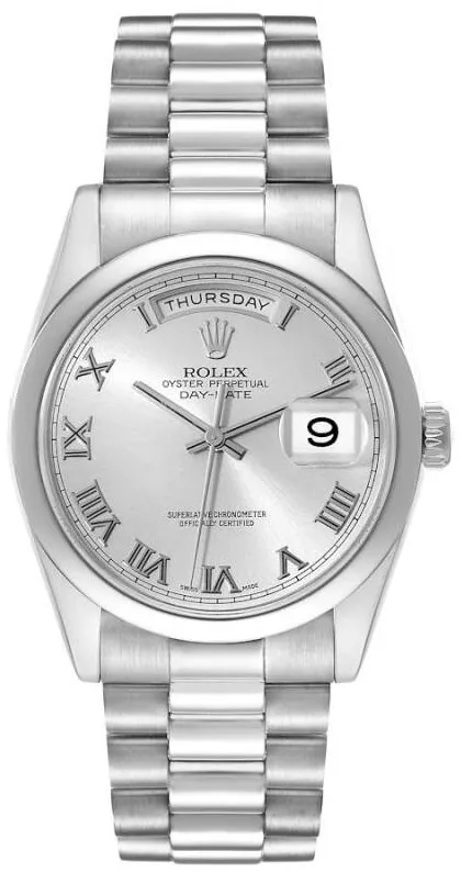 Rolex Day-Date 36 118209 36mm White gold Silver