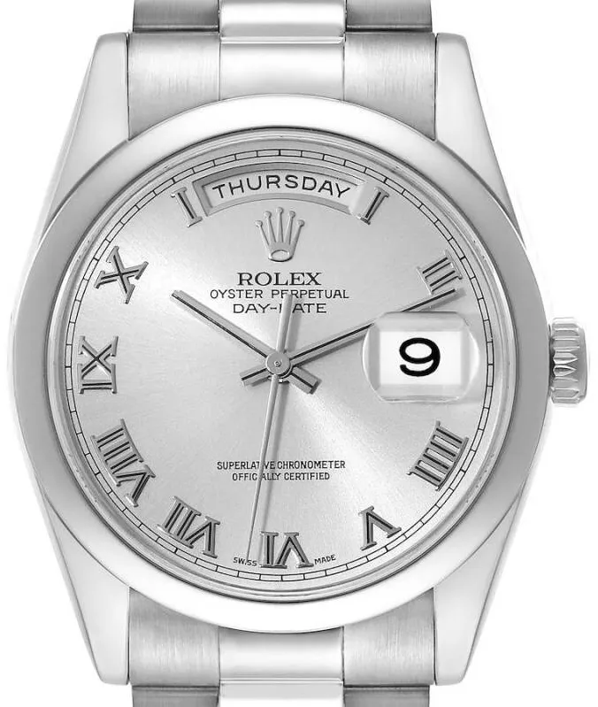 Rolex Day-Date 36 118209 36mm White gold Silver 1