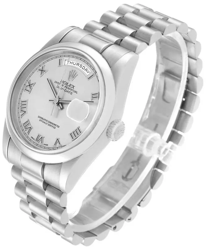 Rolex Day-Date 36 118209 36mm White gold Silver 2