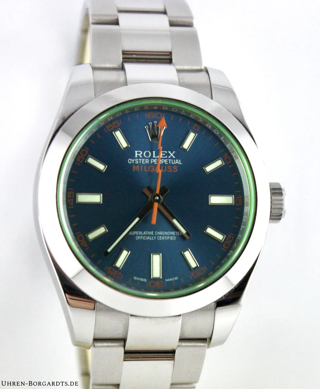 Rolex Milgauss 116400GV 40mm Stahl Blau