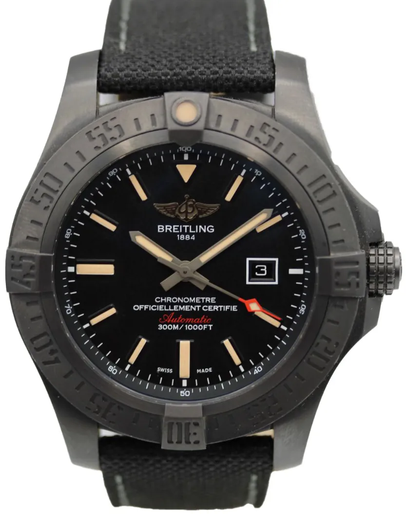 Breitling Avenger Blackbird V17310 48mm Titanium Black Baton