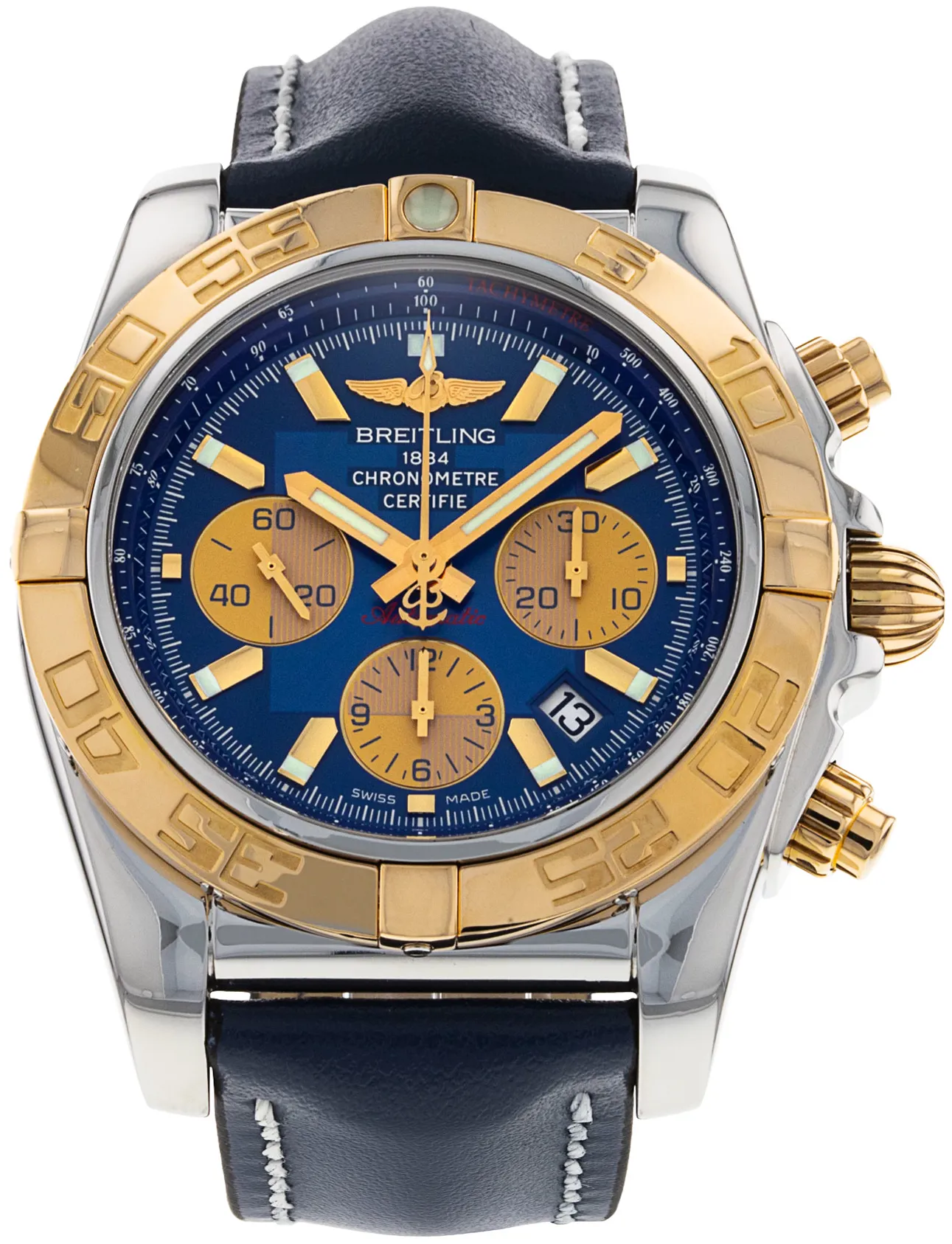 Breitling Chronomat CB 0110 44mm Rose gold and Stainless steel Blue Baton