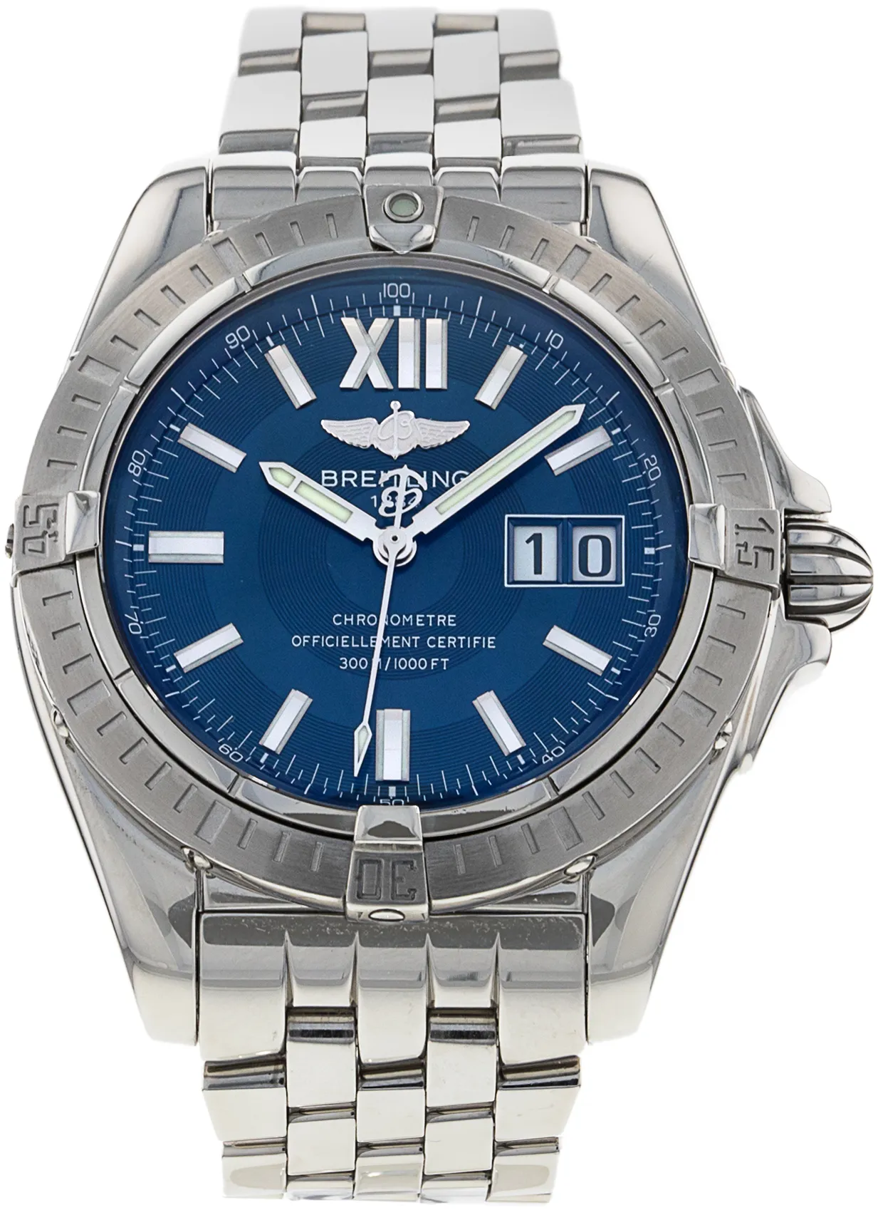 Breitling Galactic A49350 41mm Stainless steel Blue Baton