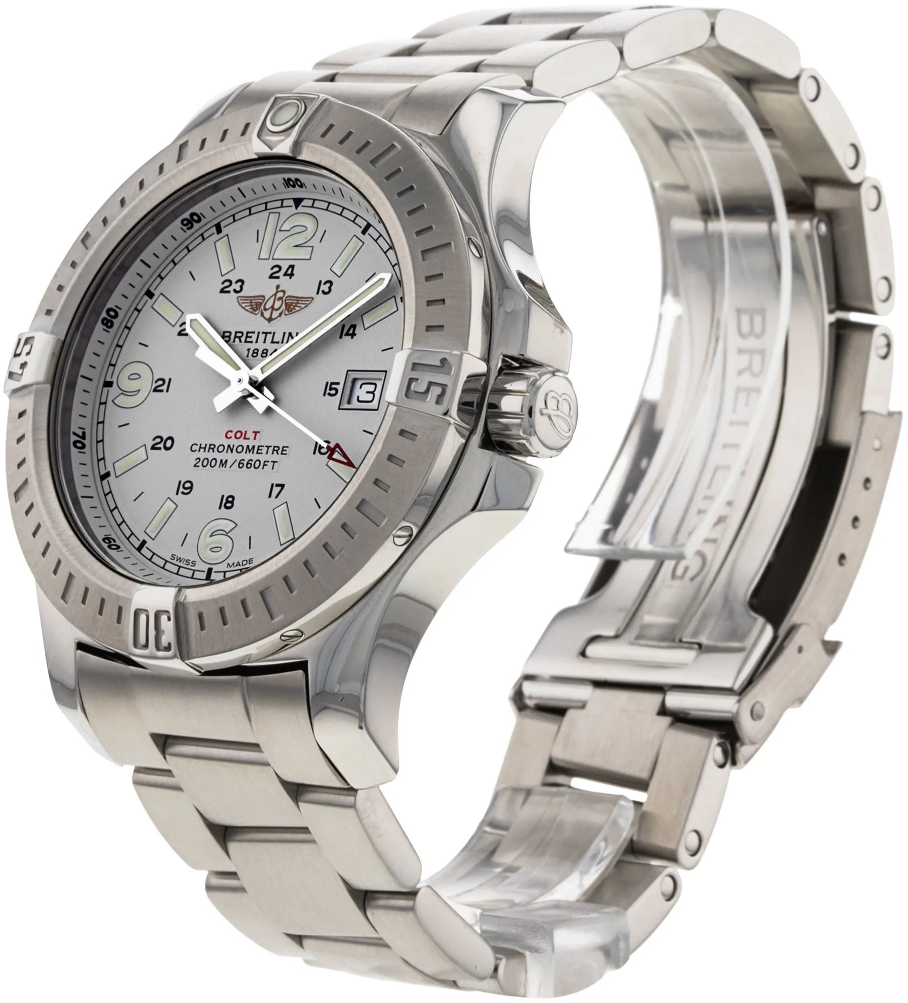 Breitling Colt A74388 44mm Stainless steel Silver Quarter Arabic 1